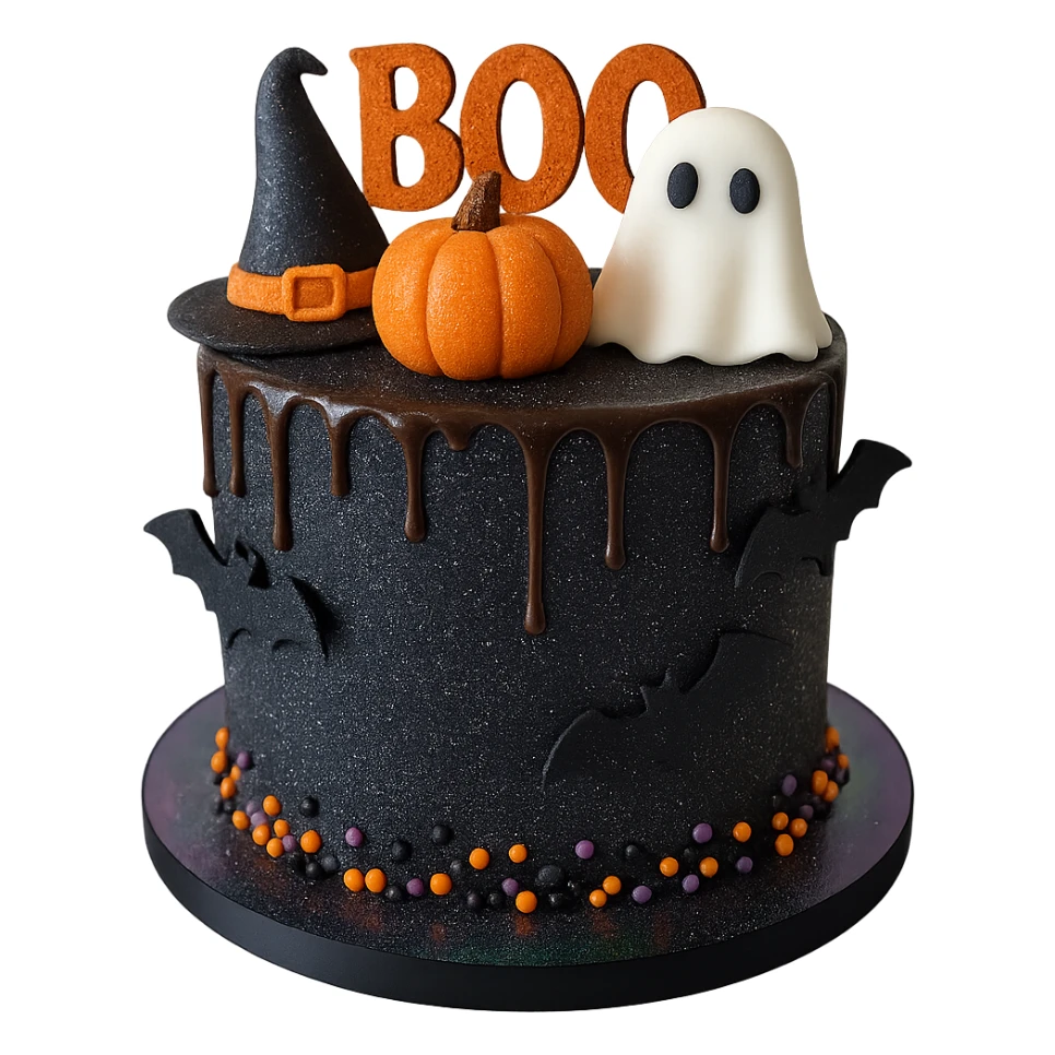 halloween cake, sparkly and trendy, remove background sticker