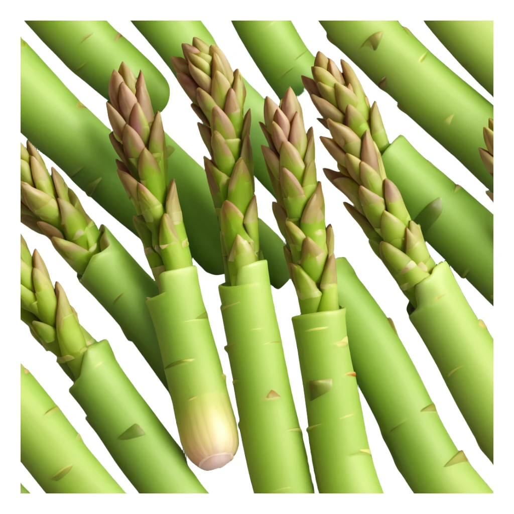 realistic fresh asparagus icon without eyes nose mouth sticker