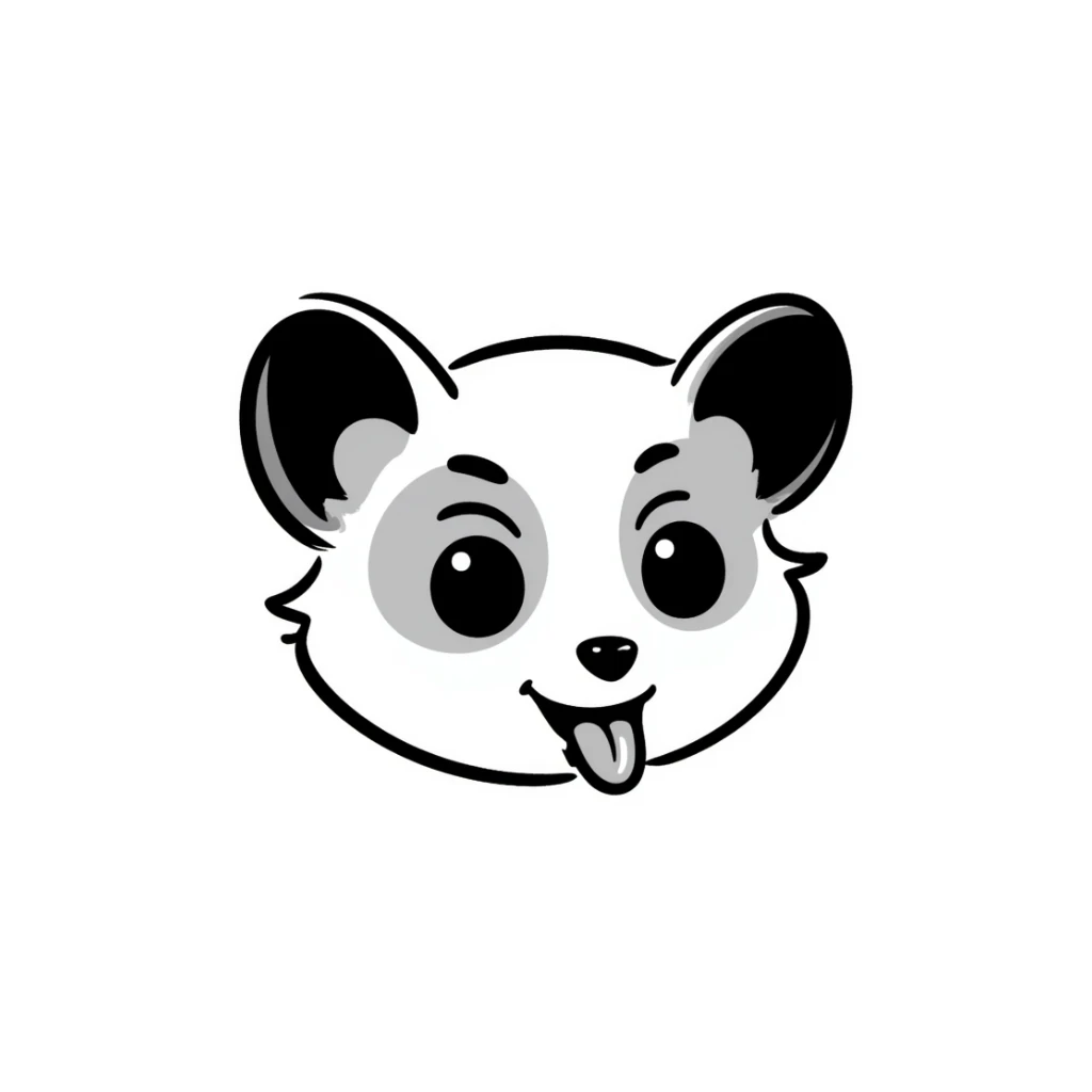 cute sugar glider head only, tongue out, classic emoji style, bright and playful sticker