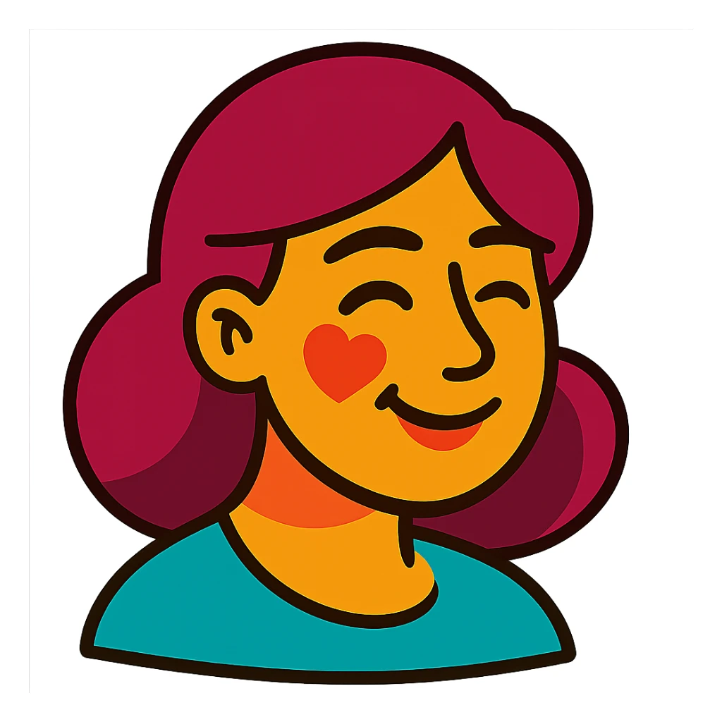 loving mom face in vibrant toon style sticker