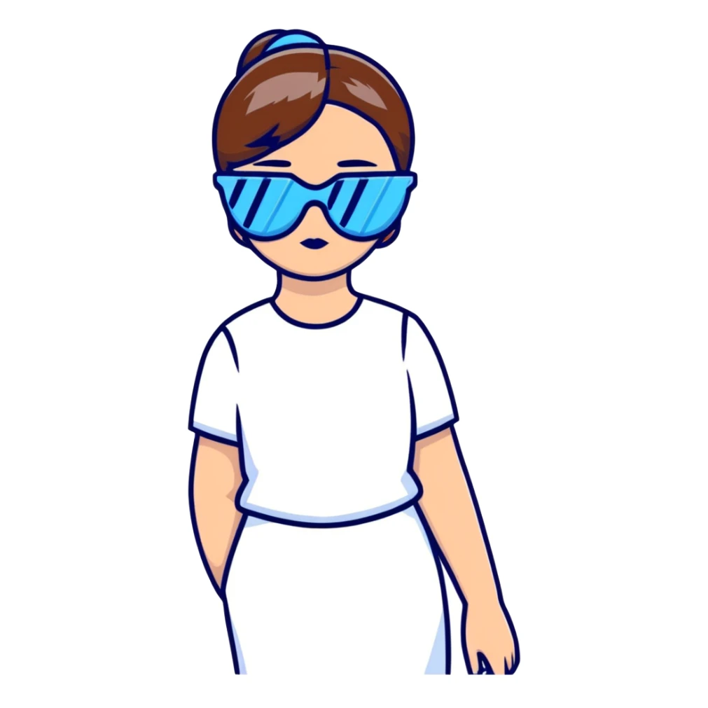 girl with blue sunglasses sticker