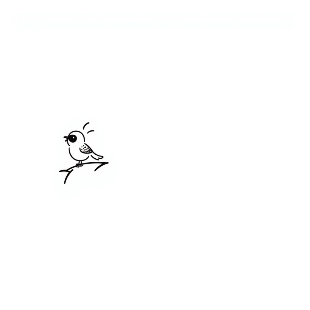 small songbird with round body perched singing sticker