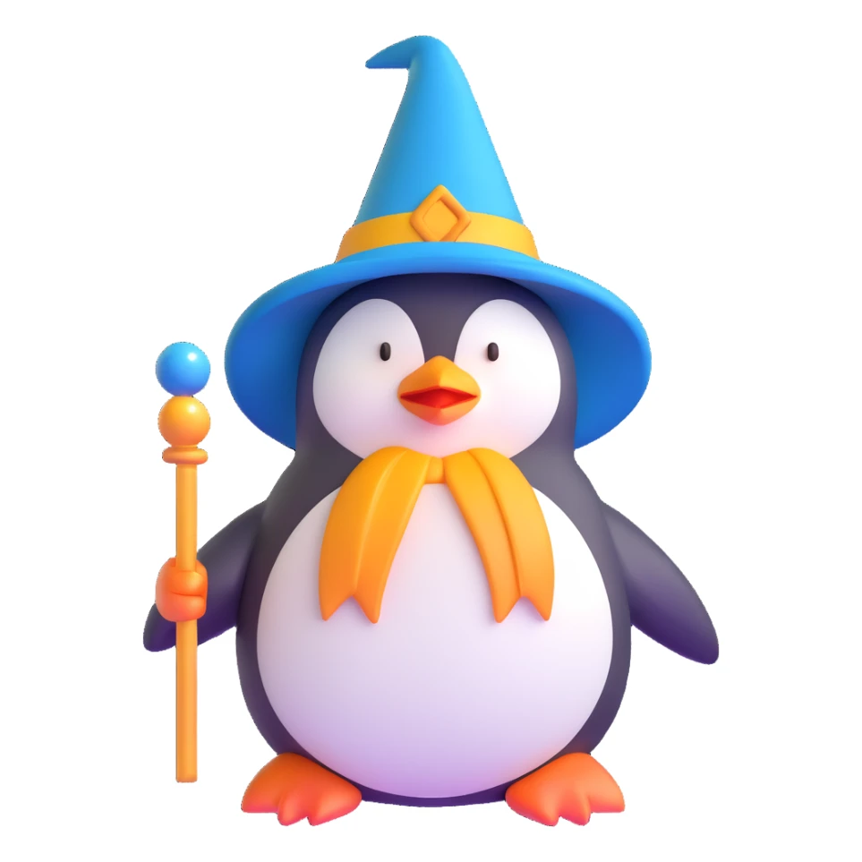 penguin wizard sticker