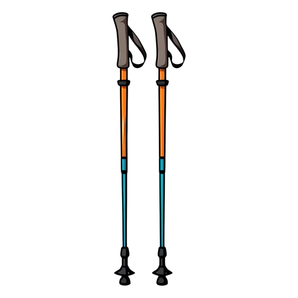 hiking poles, trekking poles sticker
