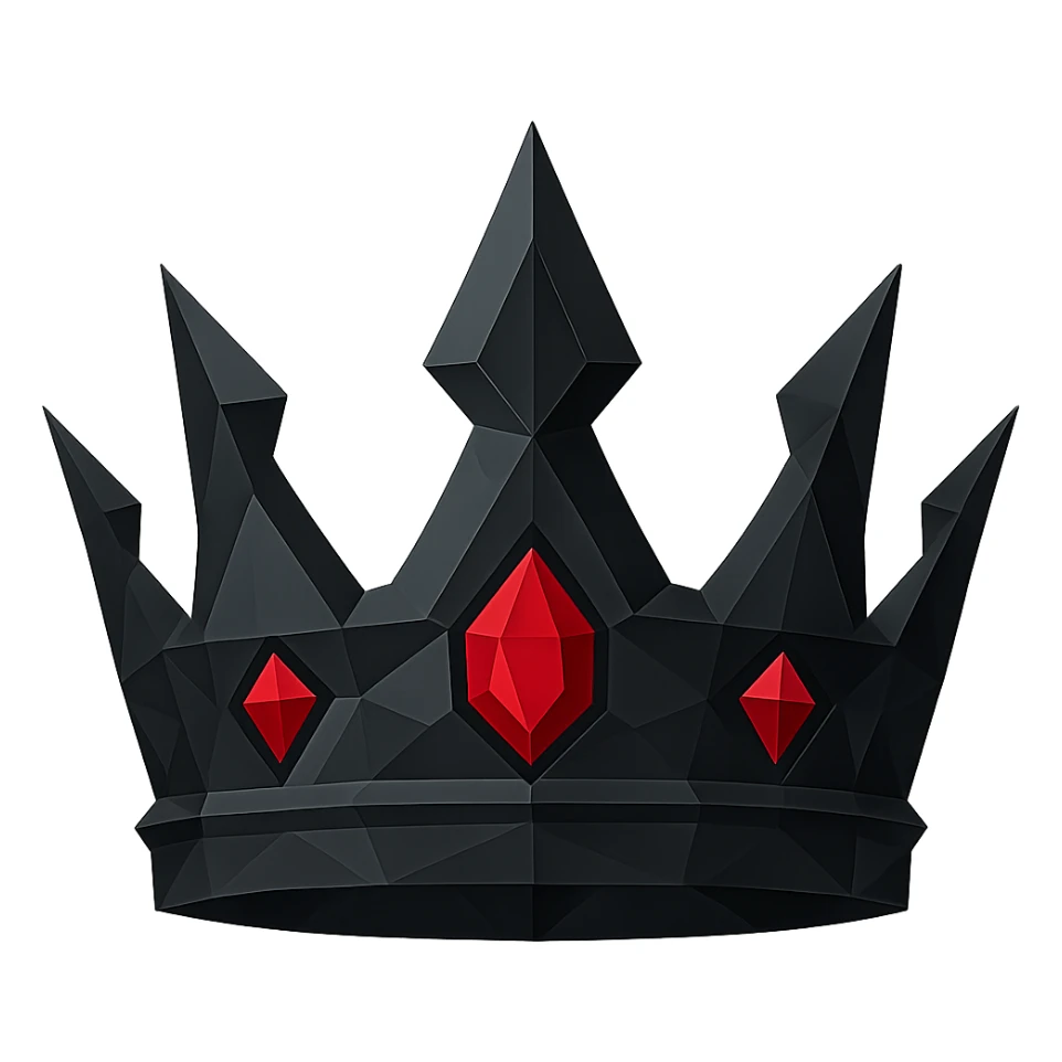 realistic black crown with red gems sticker