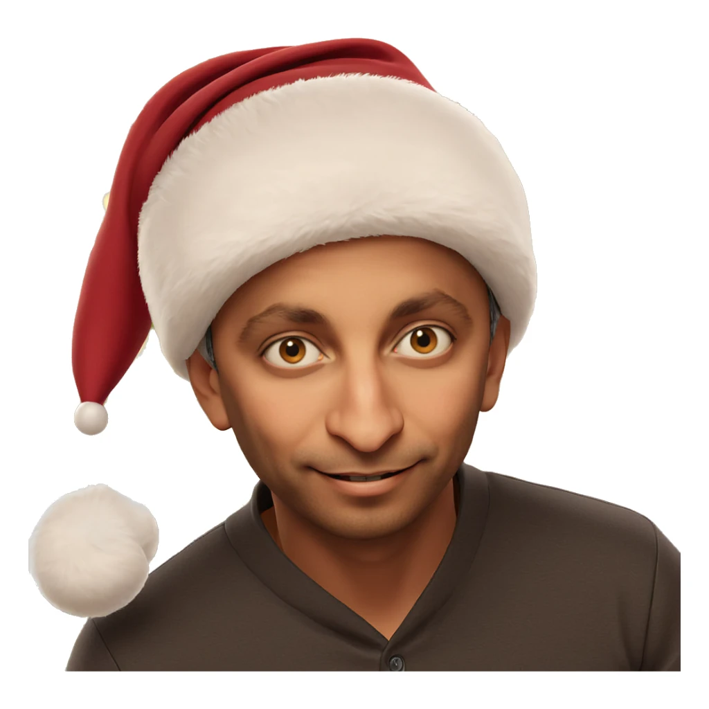 cheerful boy in santa hat sticker