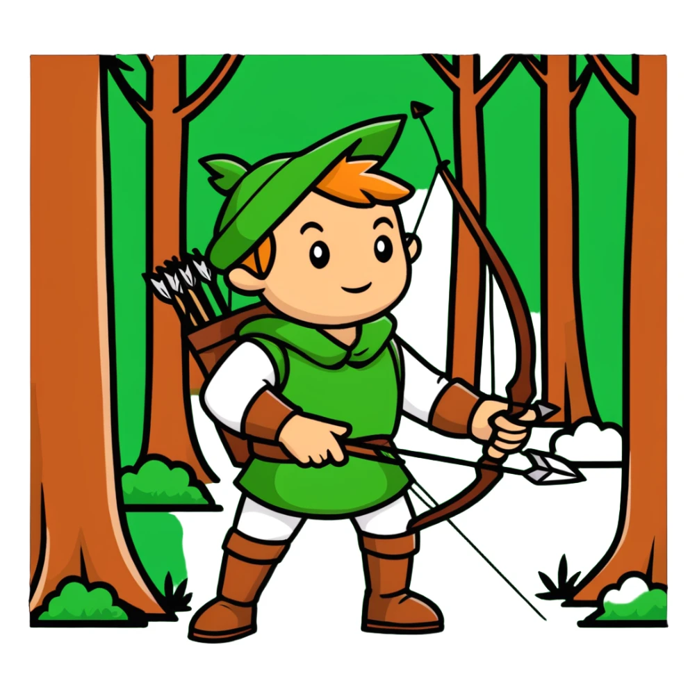 Robin Hood archer in Sherwood Forest sticker