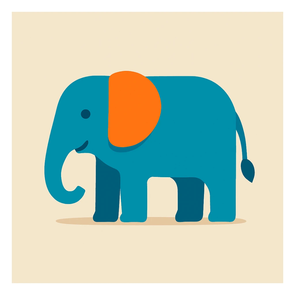 Flat design style elephant sticker