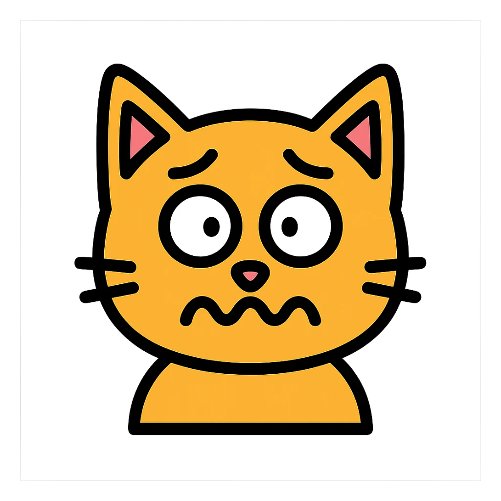 nervous cat nervous expression sticker