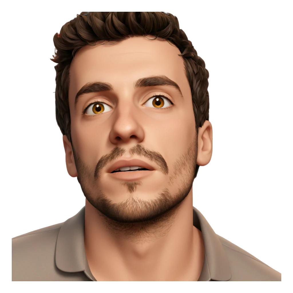 bearded boy portrait closeup sticker