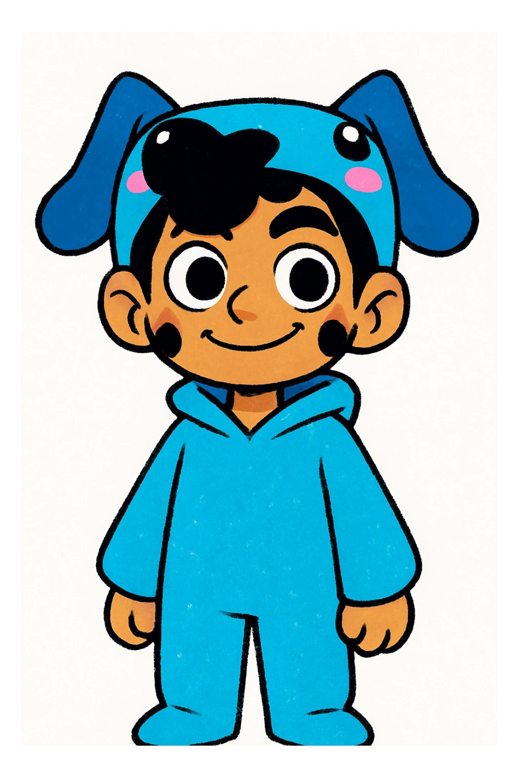 Keep the picture quality and style exactly the same as the original image. Edit the character to have a proud expression, preserving all details and style. sticker