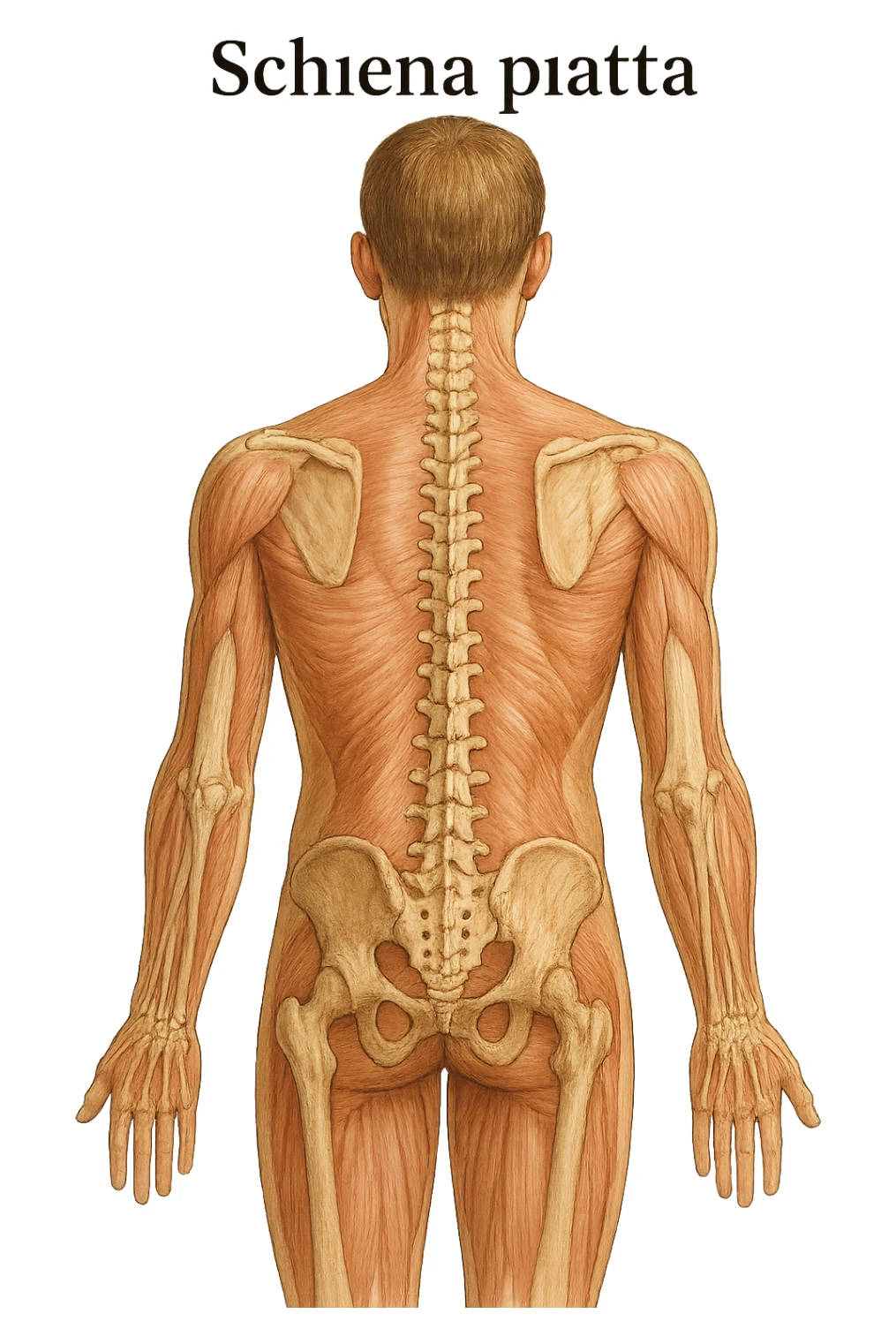 corpo umano anatomico con schiena piatta sticker