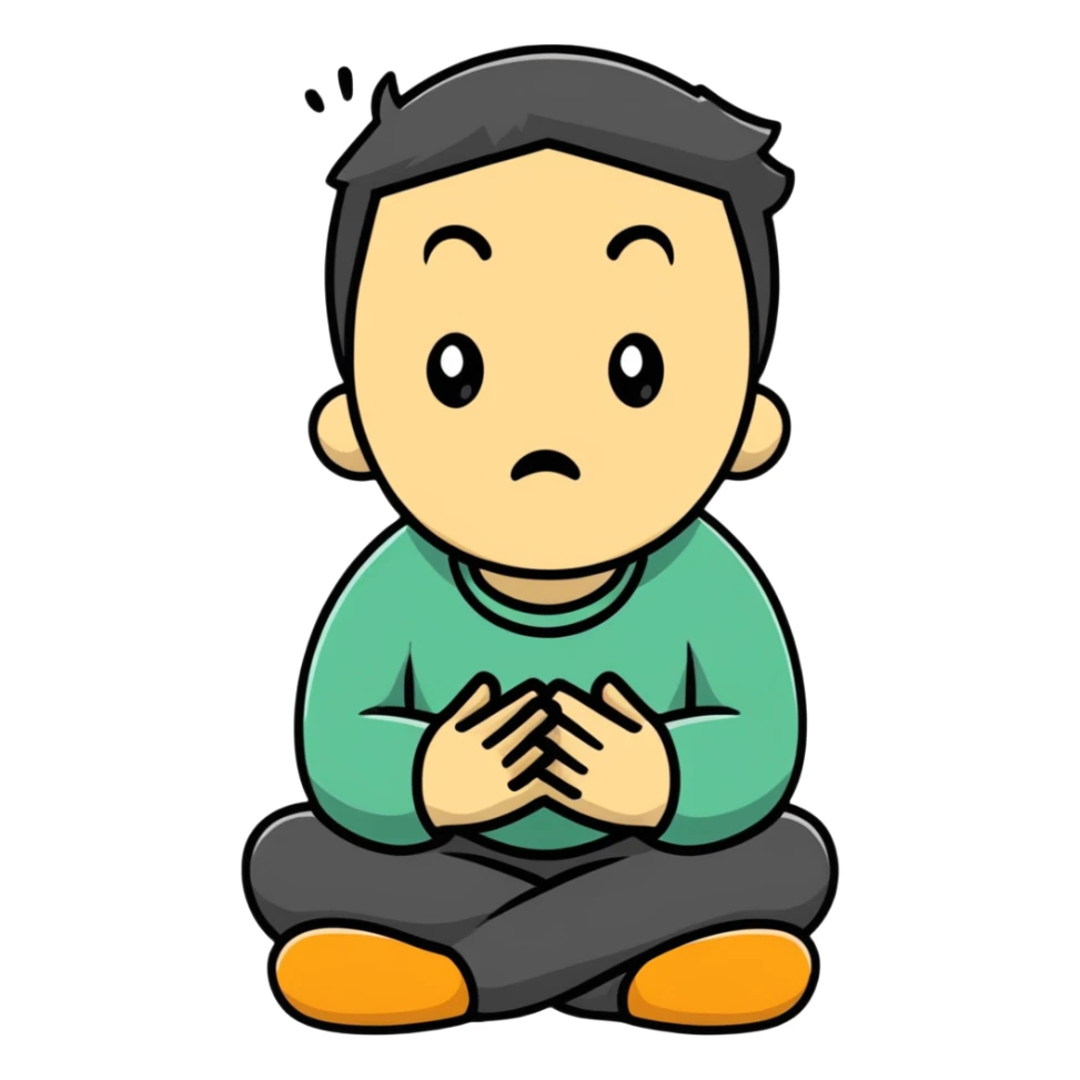 anxious man desperately begging and pleading expression saying please don't leave me sticker