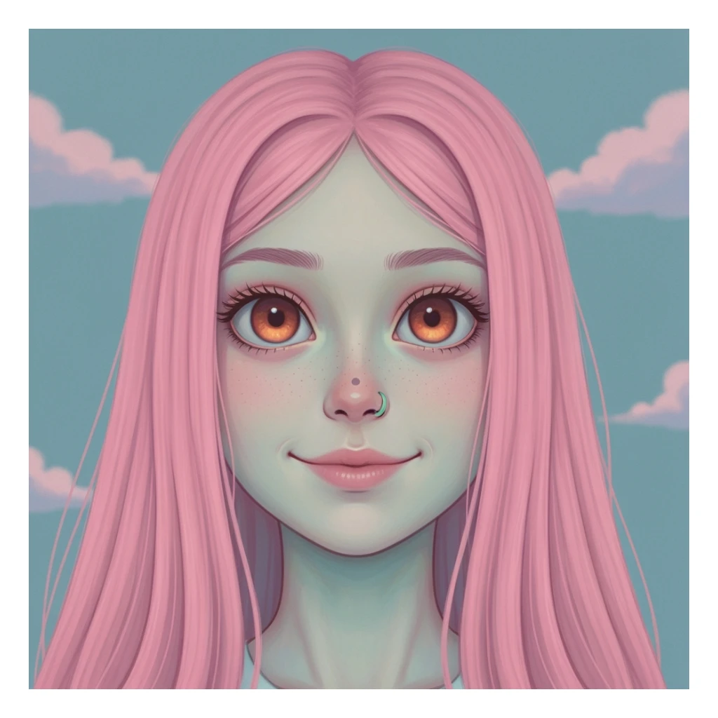 pastel horror profile picture, cute, expressive, minimal, variation 2 sticker