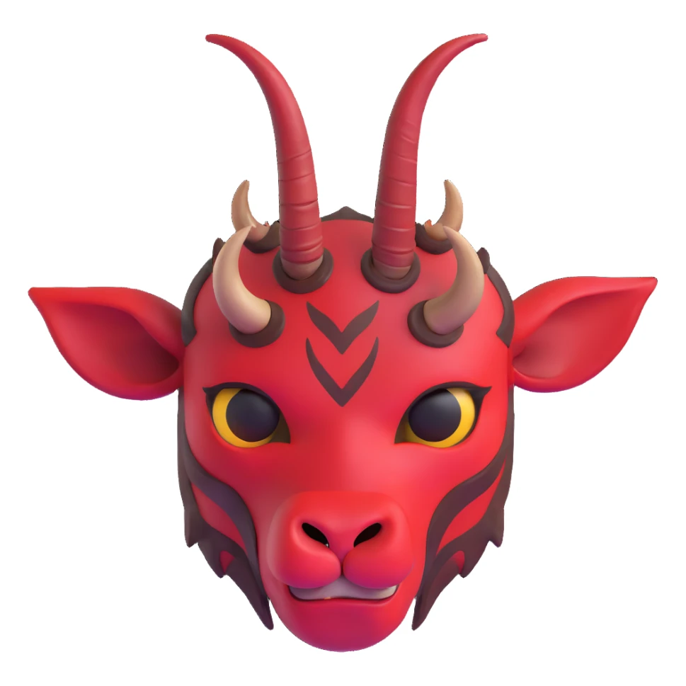 Belzebuth as a devil with red skin and horns sticker