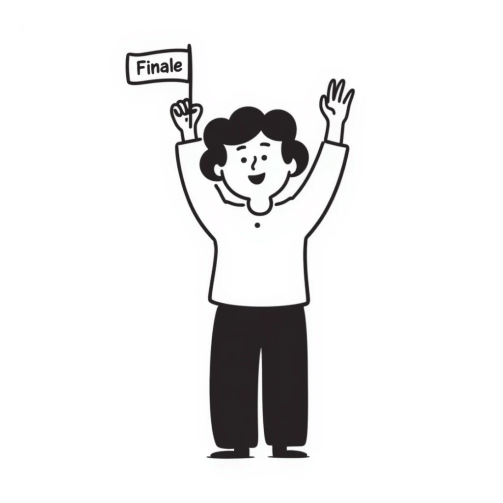 step finale di una dieta, disegno su carta bianca, isolated on white background sticker