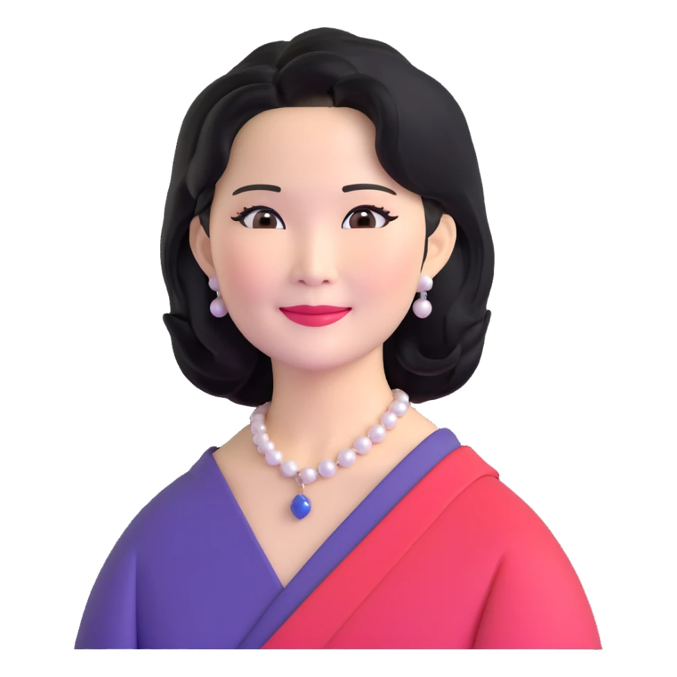 Teresa Teng iconic Asian singer with elegant look, upper body sticker