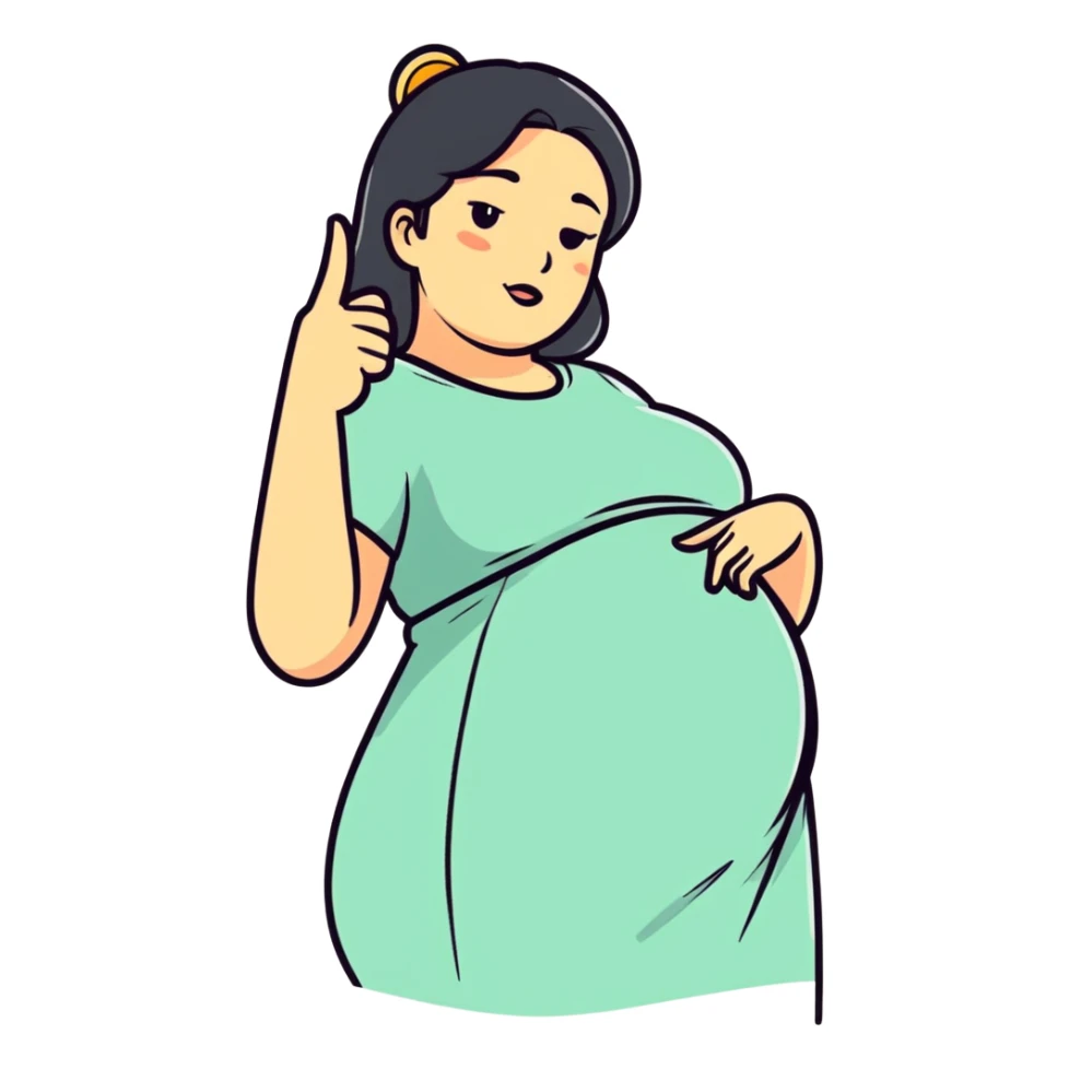  Middle finger and pregnant woman sticker