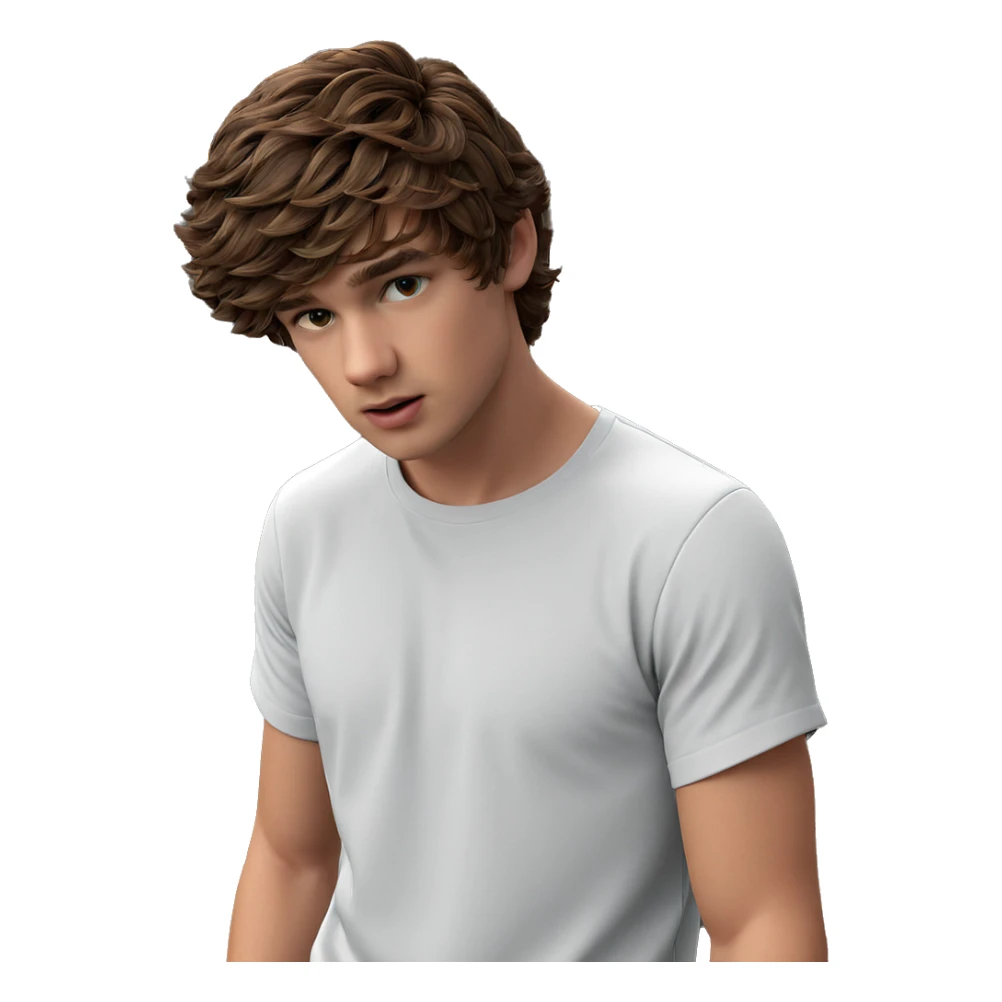 brown haired boy in shirt sticker