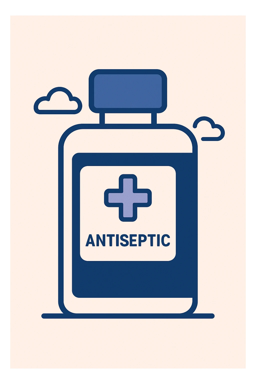 antiseptic bottle, clean and simple design sticker