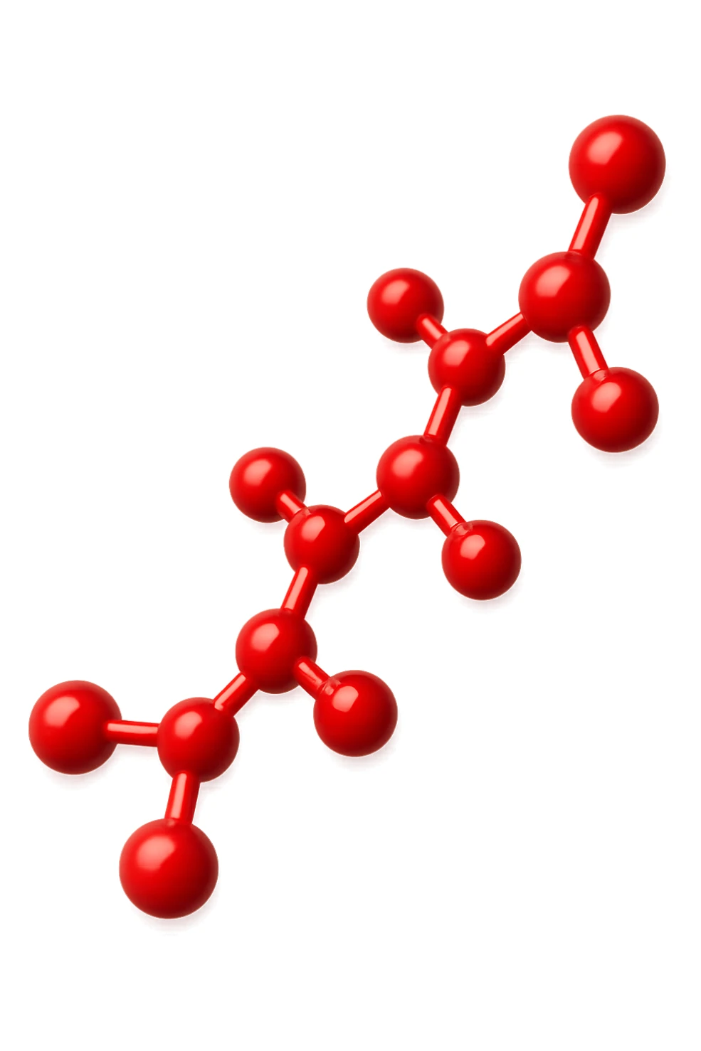 molecola chimica lunga rossa 3d sticker