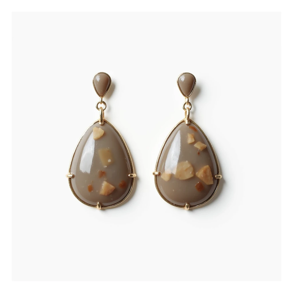 realistic teardrop-shaped earring, isolated on a transparent background, no visible background sticker