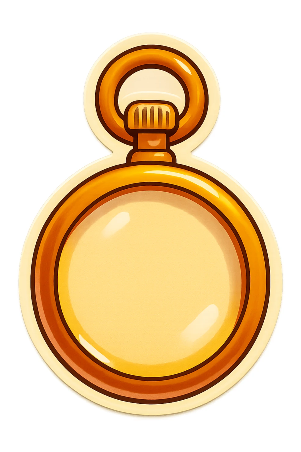 antique pocket watch, empty face, no hands or numbers, retro sticker style sticker