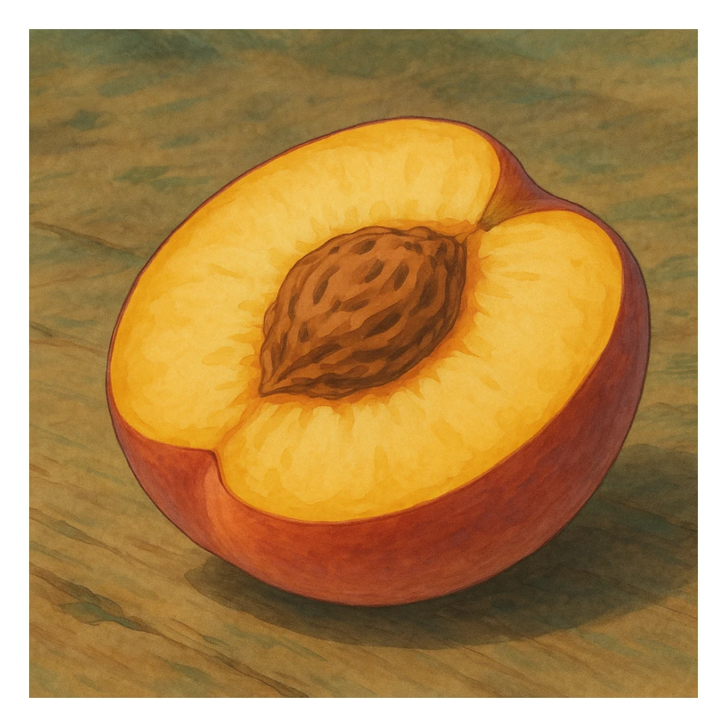 nectarine half sticker