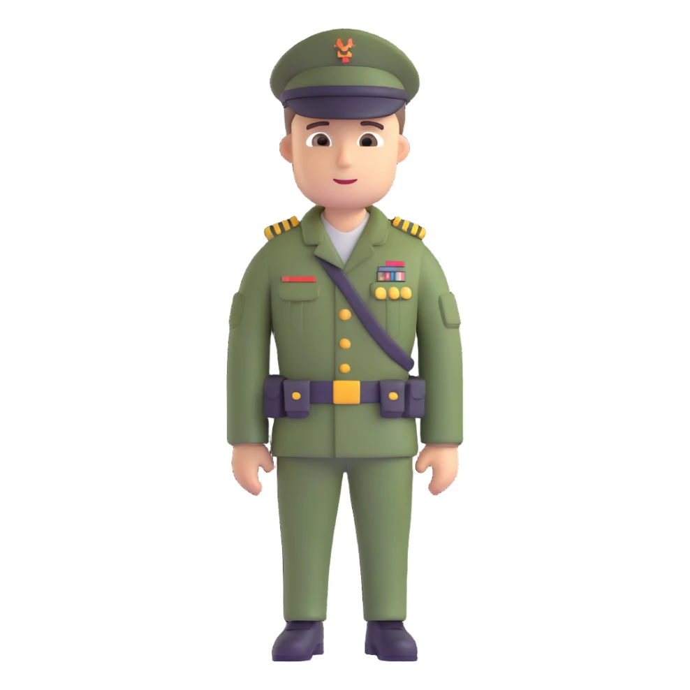 A technician in military uniform sticker