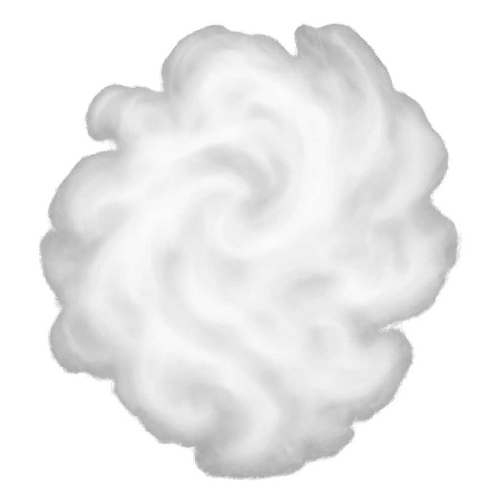 a swirling white mist, dense and cloudy, pure white, ethereal and soft sticker