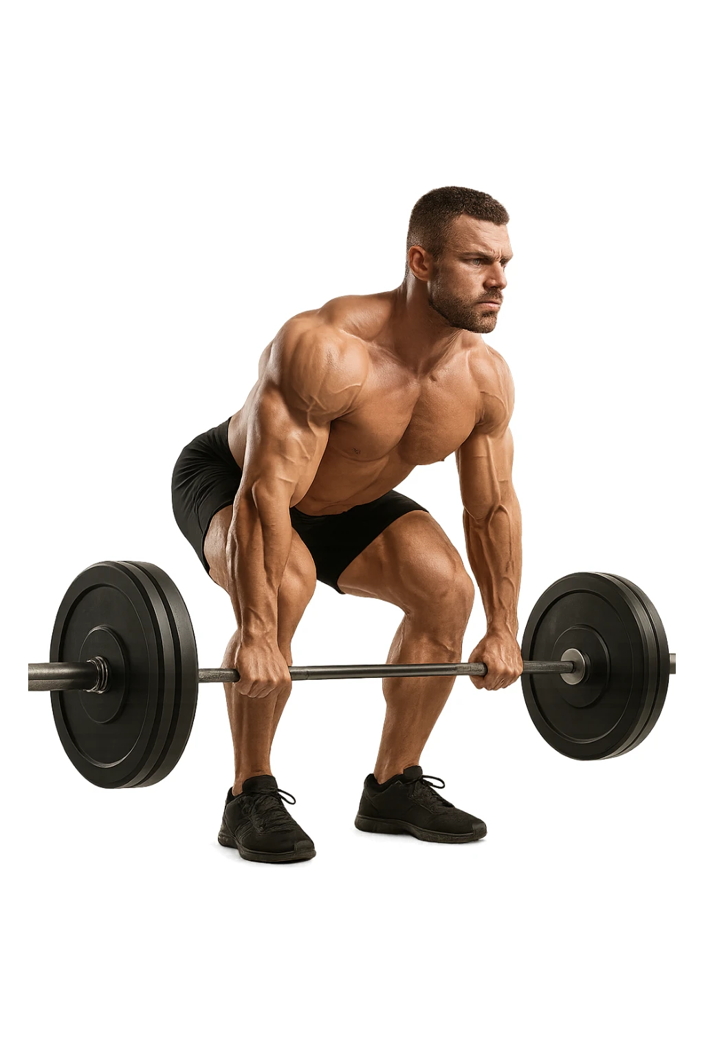 bodybuilder che fa stacco con bilanciere sticker