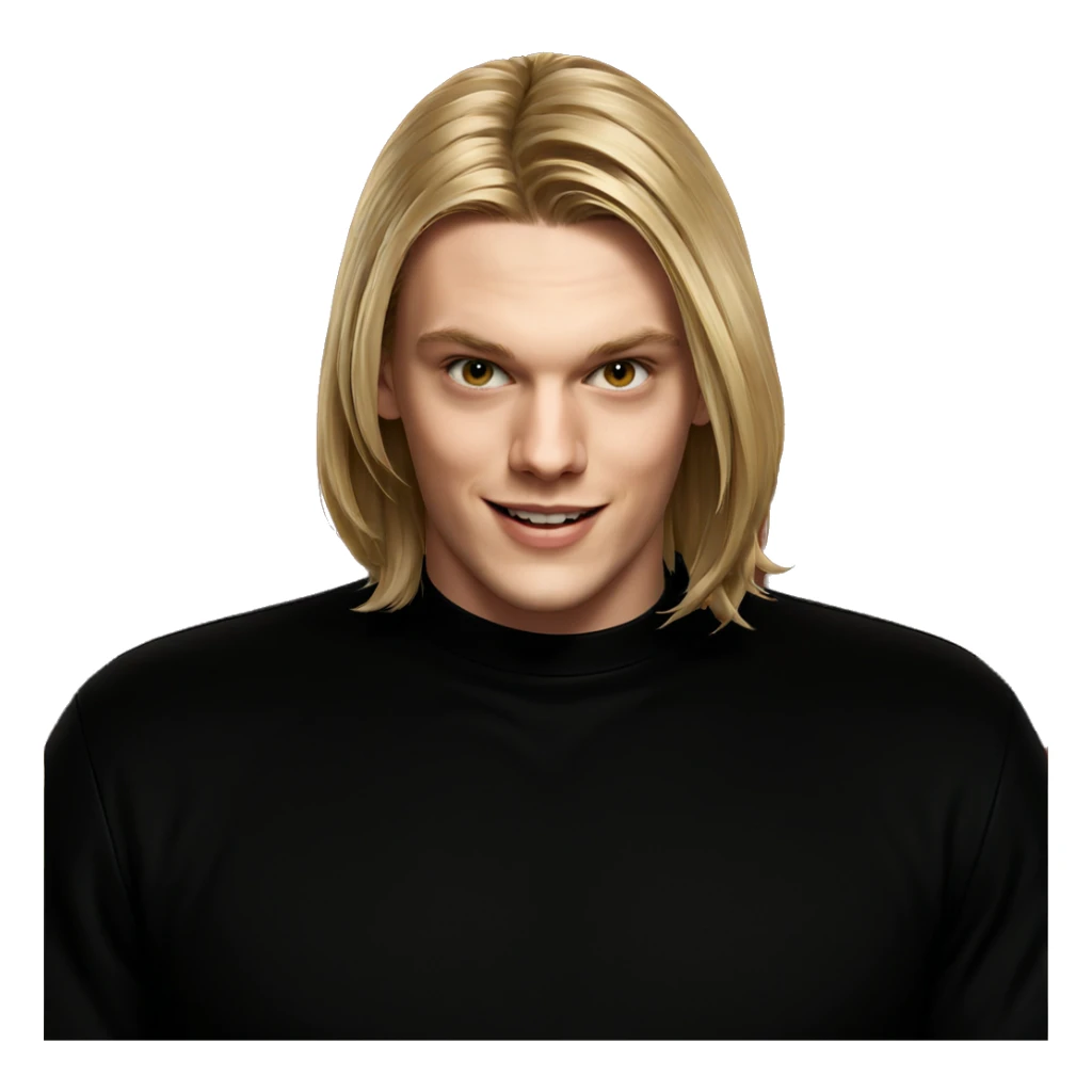 smiling boy with blonde hair sticker