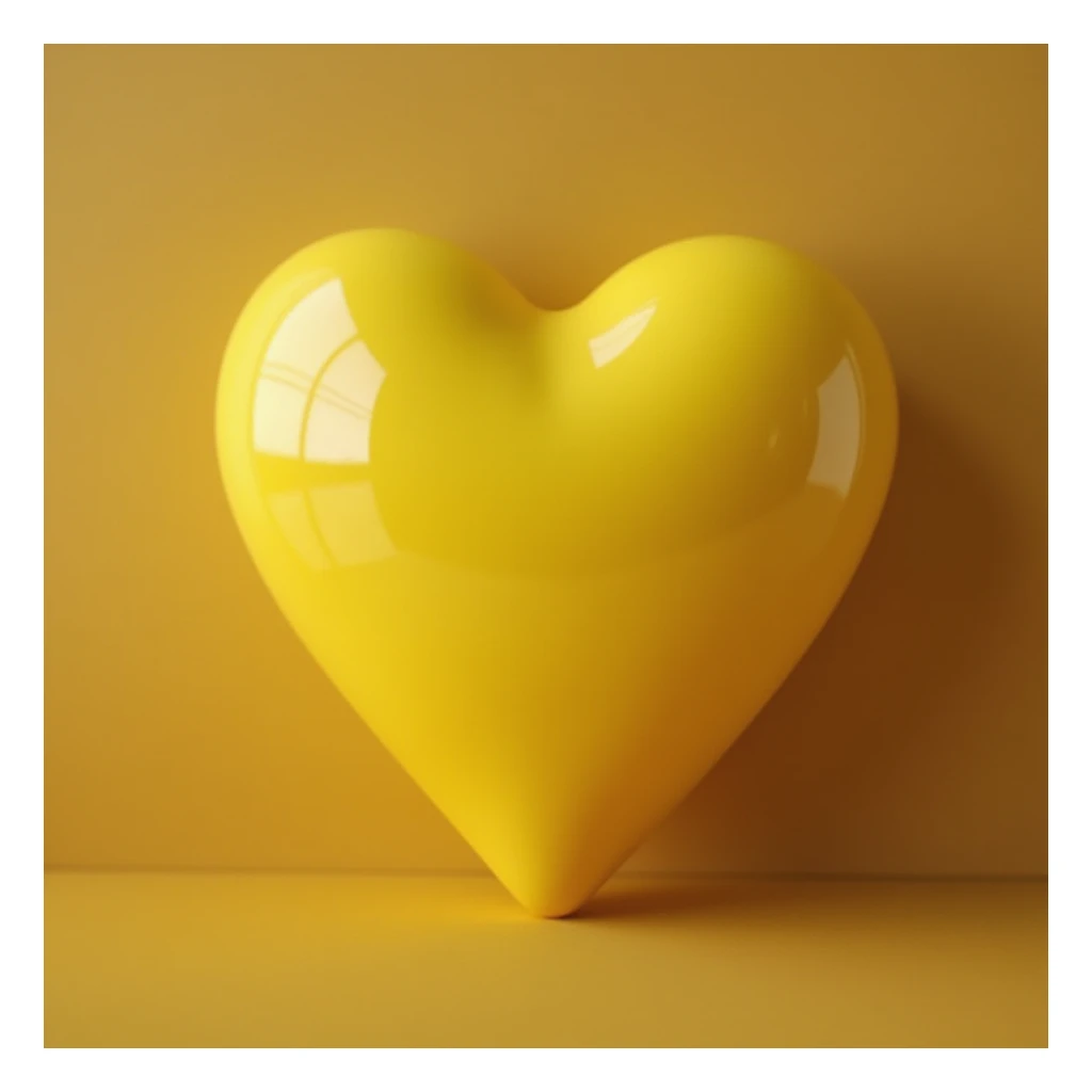 photorealistic yellow heart sticker