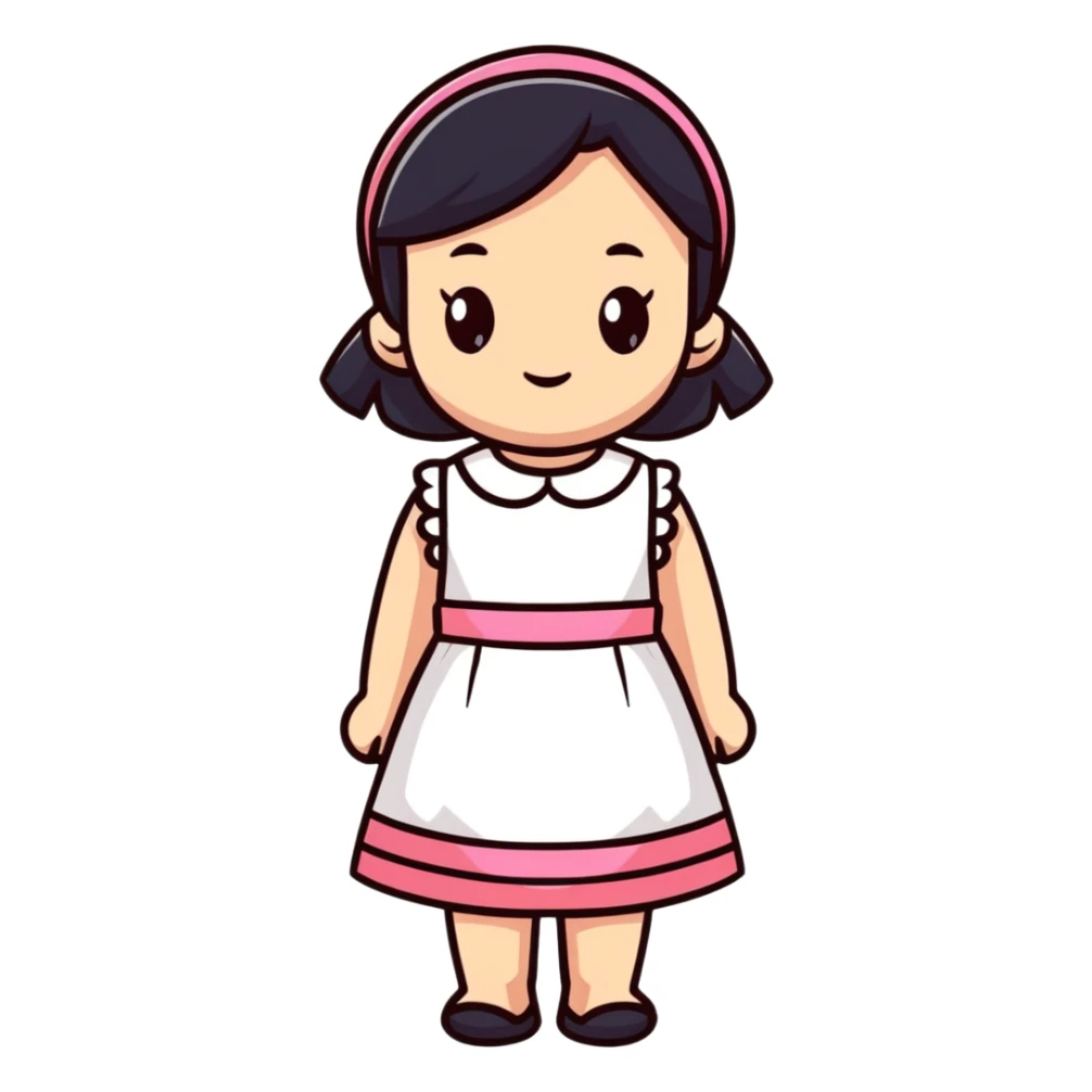 girl in a cute dress sticker