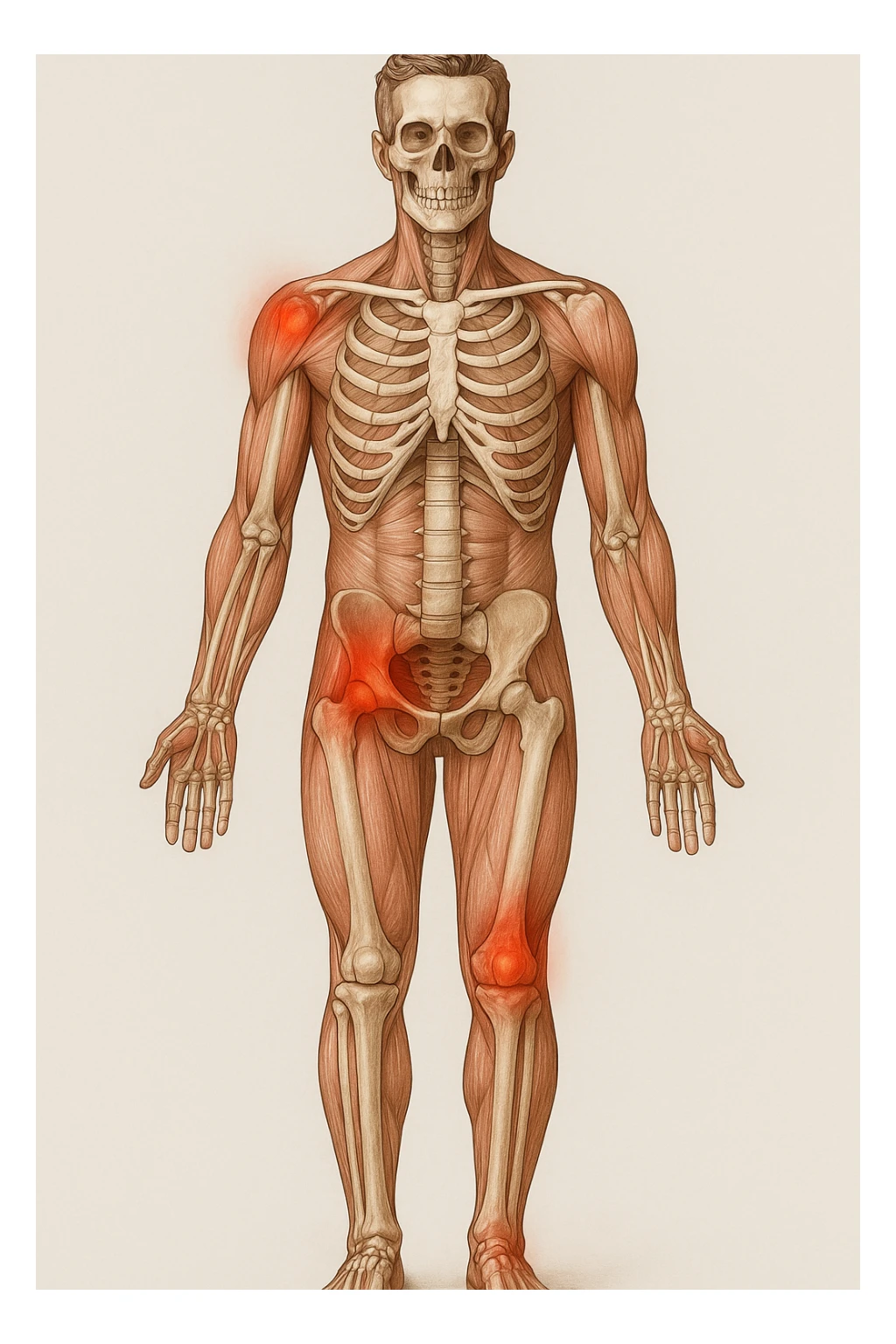 Uomo con dolore per infortunio vista anatomica in piedi sticker