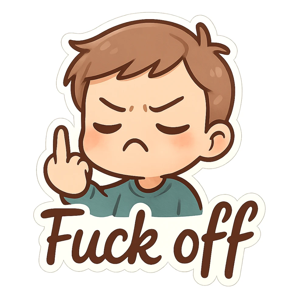 Fuck off text sticker, remove background sticker