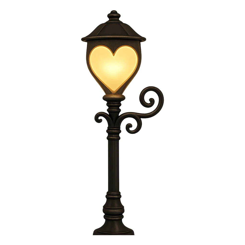 romantic street lamp with heart-shaped light sticker