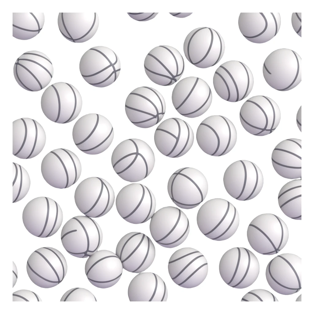 white ball for the sport bucketball with black lines in a unique all-over pattern, modern and distinctive sticker