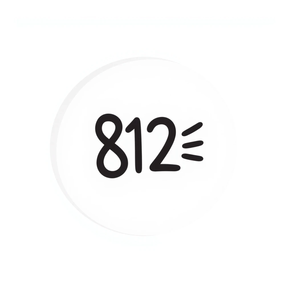 Hand-drawn circular emoji with "812" text inside sticker