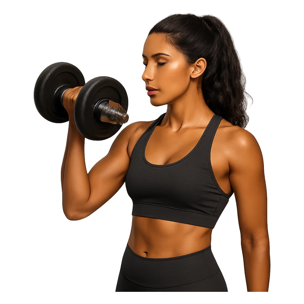 tan brunette woman lifting weights, variation 4 sticker