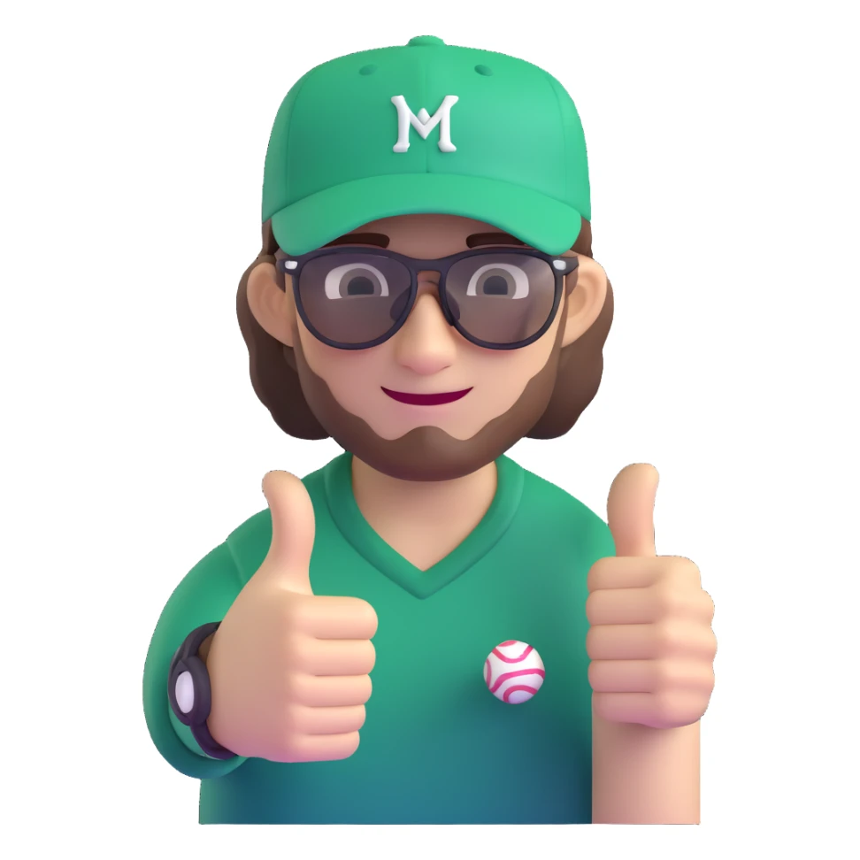 guy with brown hair, baseball cap, Pit Viper glasses, giving a thumbs up sticker