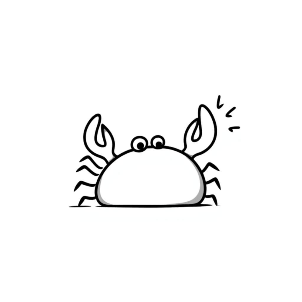 doodle style crab sticker