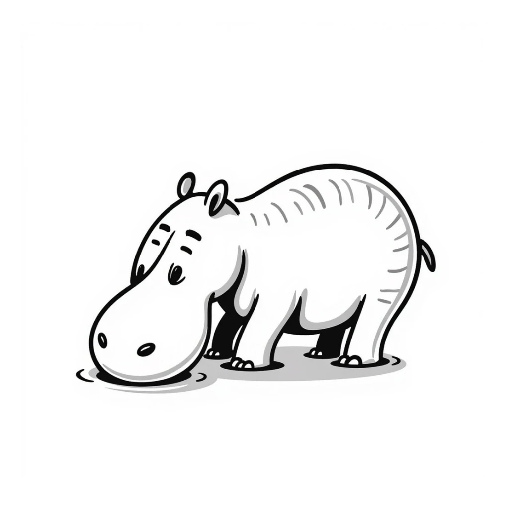 A hippo made of eggplant sticker