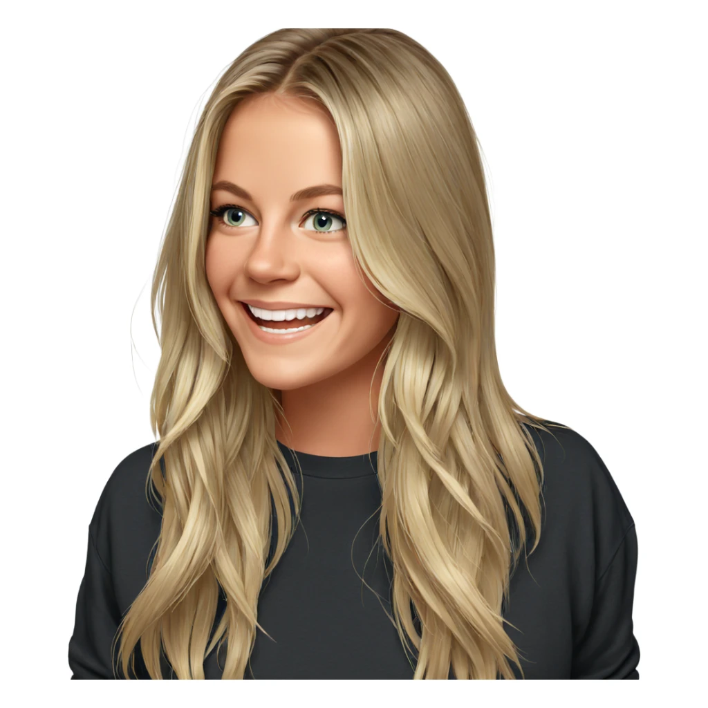 smiling blonde girl portrait sticker