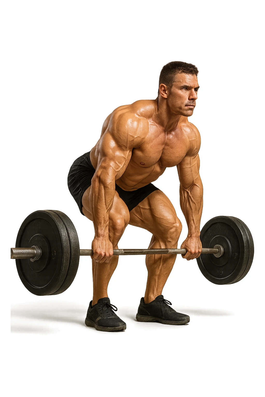 bodybuilder che fa stacco con bilanciere sticker