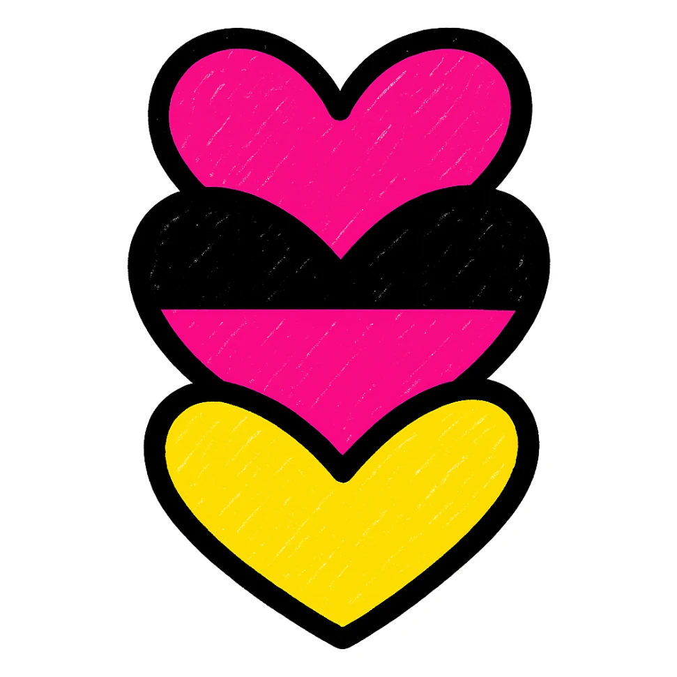 German flag made with hearts, bold and vibrant sticker