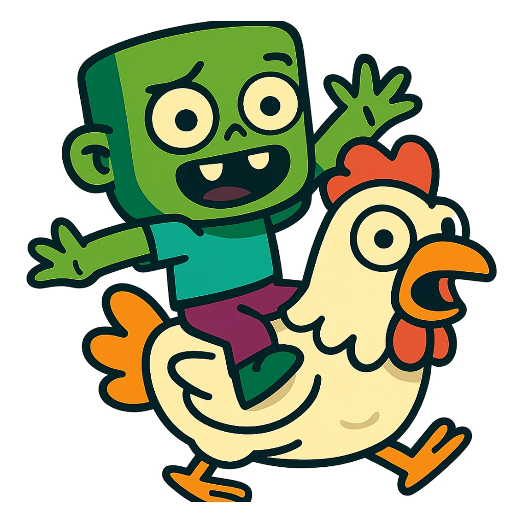 Enlarge the image while keeping the vibrant toon cartoon style and maintaining a transparent background. sticker