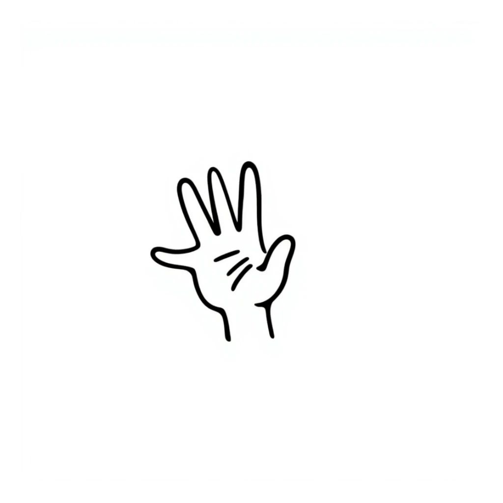 'Nah' hand gesture with palm facing out, casual and dismissive, cartoon style sticker
