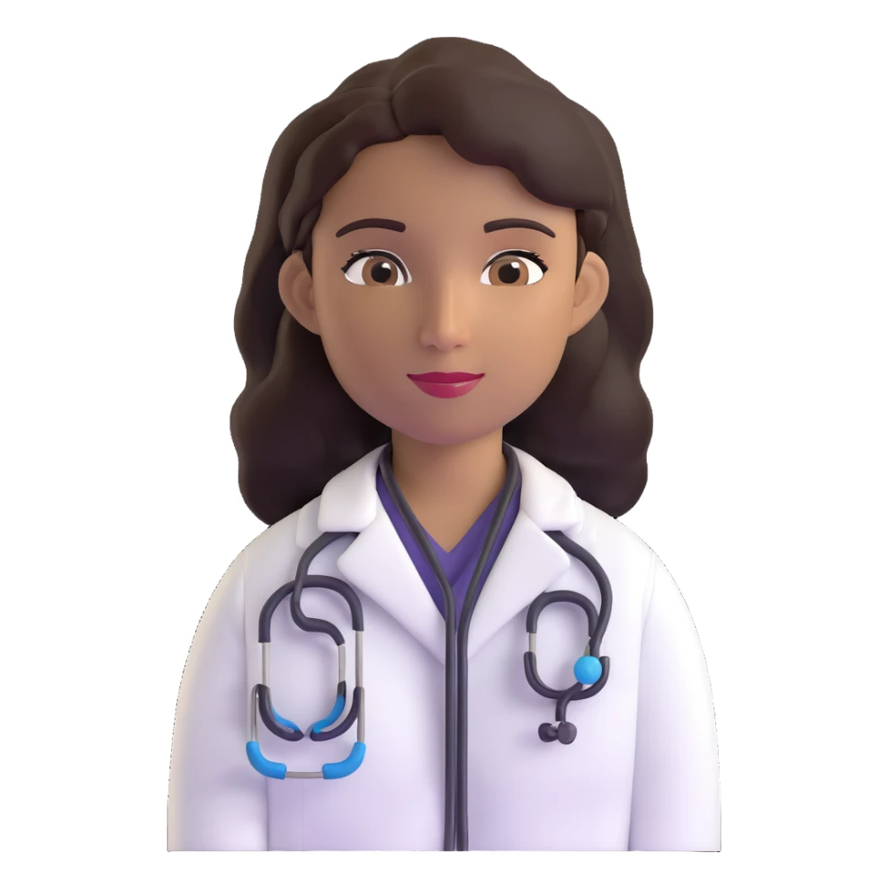 mature 60 year old doctor with stethoscope, dark brown hair, medium-dark tan skin tone, cinnamon skin, professional looking but not elderly sticker