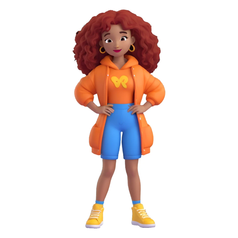 SZA as a 3D Disney/Pixar-style character, digital illustration, cartoon-style portrait, wearing a stylish outfit, playful pose, bright and cheerful atmosphere sticker